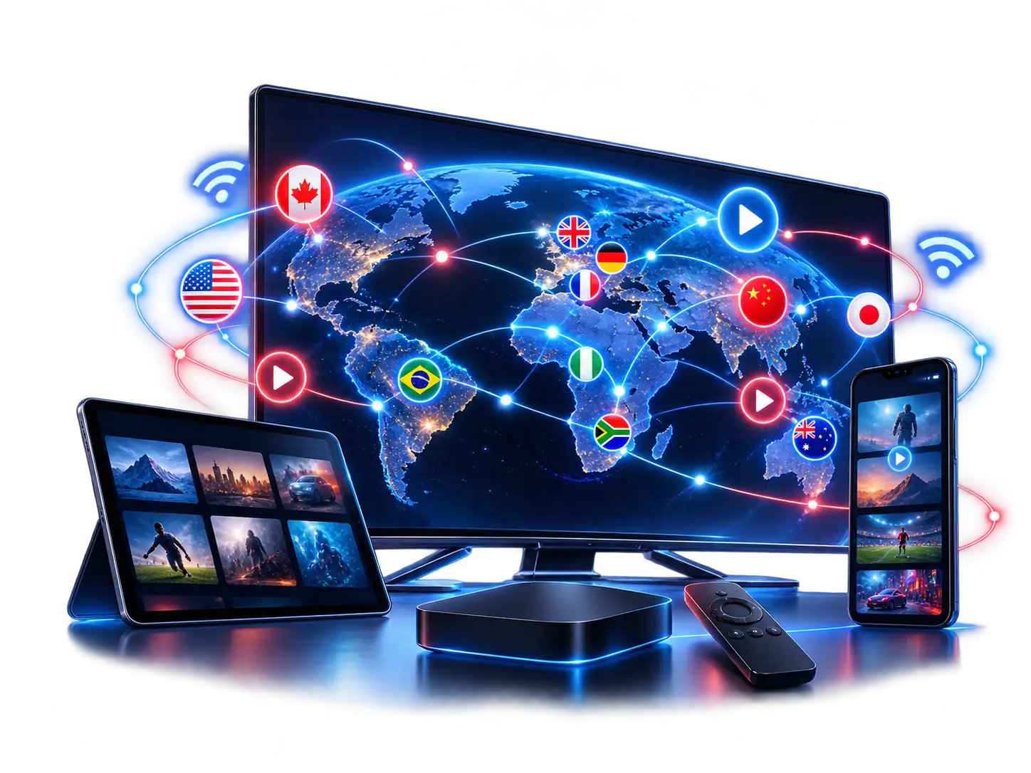 ZYROTV global IPTV channels coverage map in 4K resolution